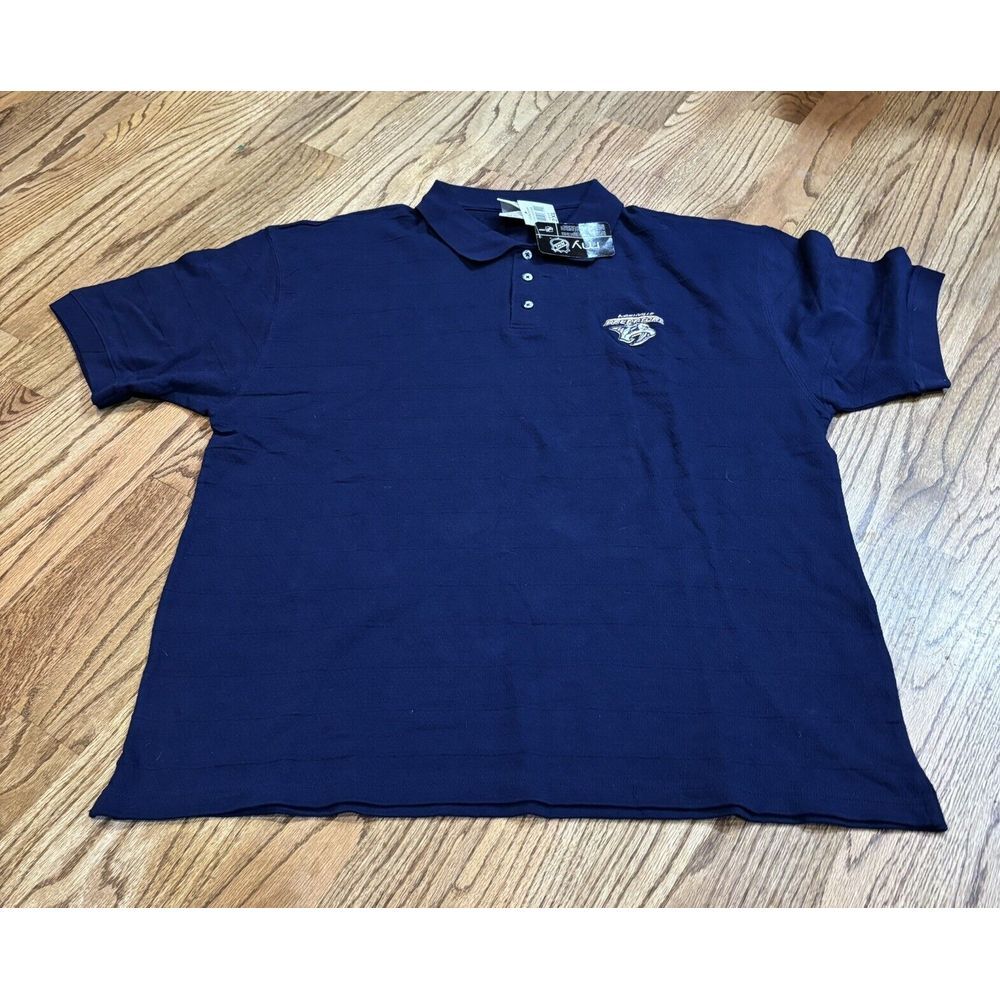 Nashville Predators‎ Hockey NHL Men's Navy Blue Golf Polo Shirt Size 2XL NWT